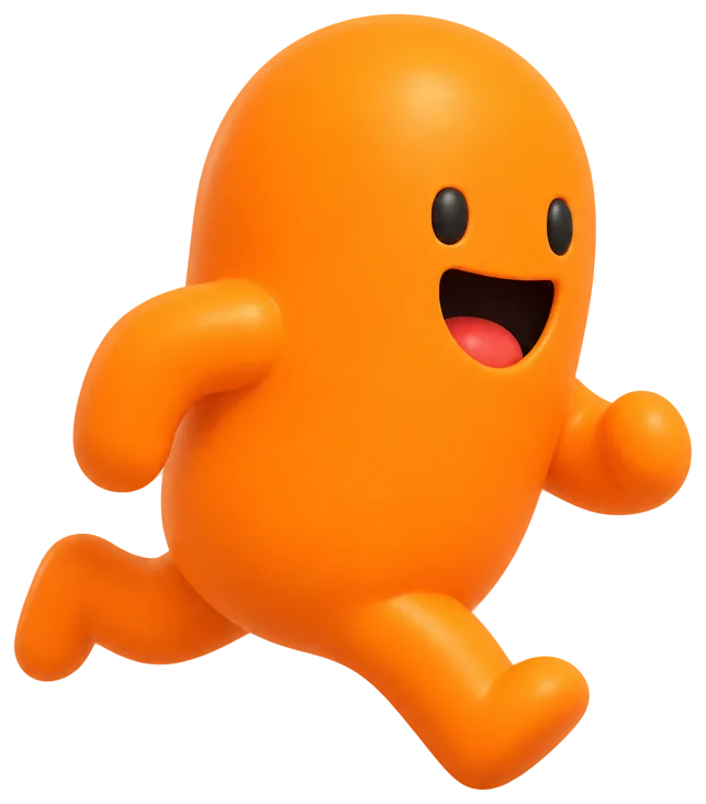 La cápsula naranja de Topadero corriendo