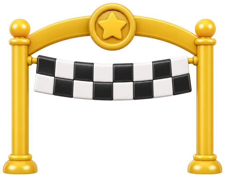 Arco de meta con banderines